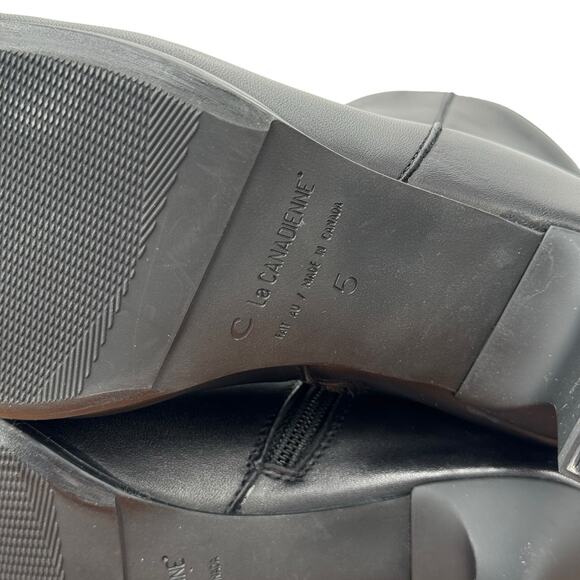 La Canadienne Tahlia Black Boots 5 Women’s Minimalist Office Kitten Heel Classic - Picture 6 of 12